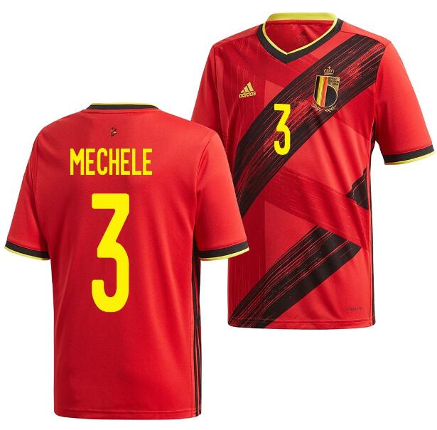 2020 EURO Belgium Home Kit Soccer Jersey Brandon Mechele #3